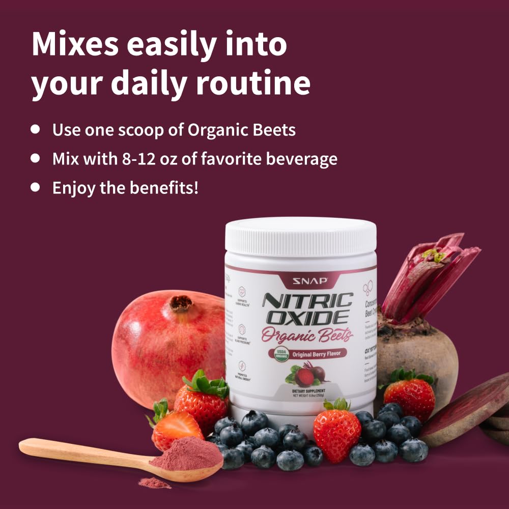 Snap Supplements USDA Organic Beet Root Powder, 3-in-1 Nitric Oxide Supplement Snap Supplements buy supplements canada