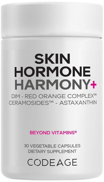 Codeage Skin Hormone Harmony+ Supplement – Skin Hair Support with Ceramosides, Red Orange Complex, Diindolylmethane, Astaxanthin, Vitamin C Ascorbic Acid, Liposomal Delivery – Non-GMO – 30 Capsules Codeage buy supplements canada