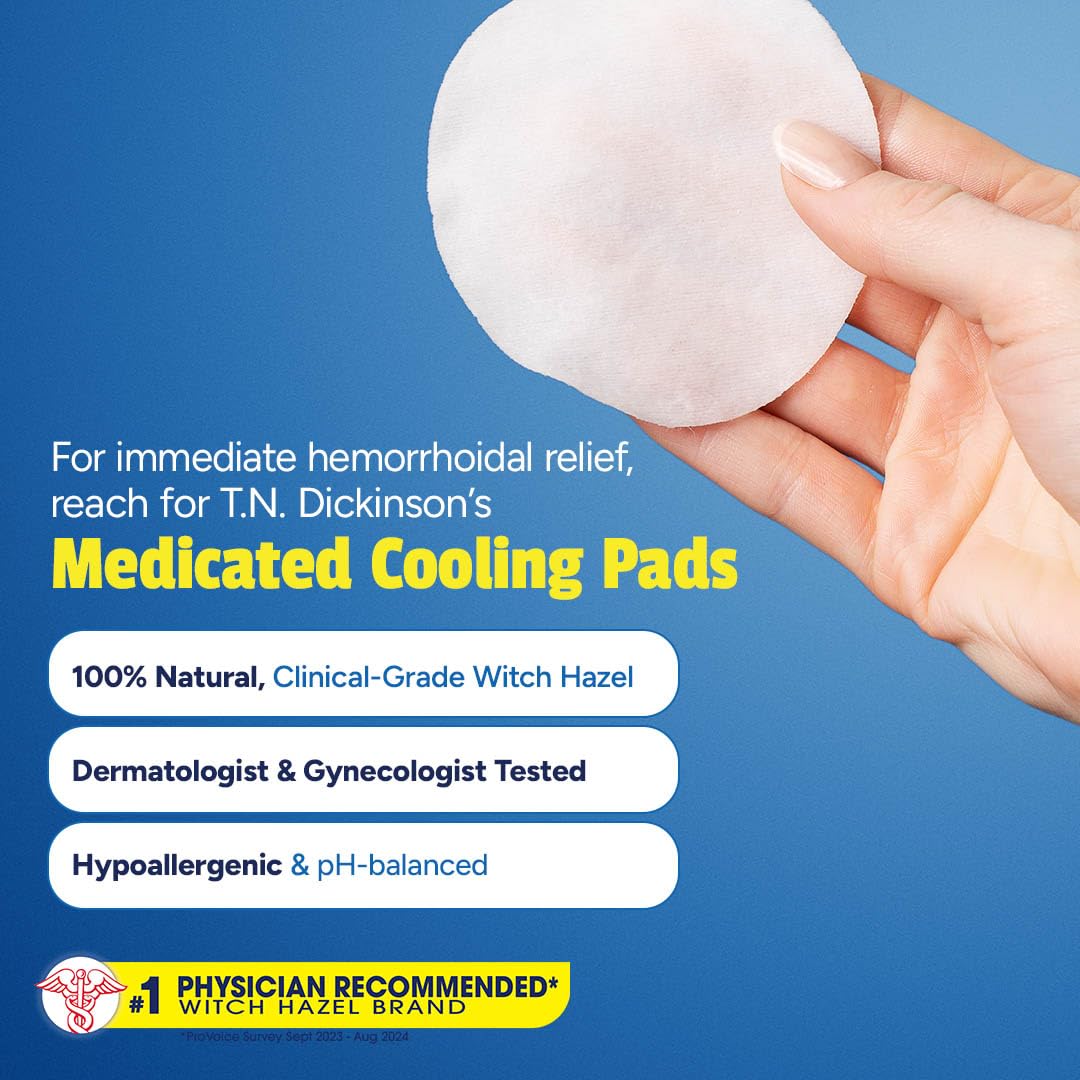 T.N. Dickinson’s Medicated Cooling Pads with Witch Hazel and Aloe | Hemorrhoid Treatment, Postpartum Care, Feminine & Rectal Relief | 100 Rounds T.N. Dickinson's buy supplements canada