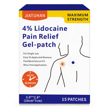 JIATUHAN 4% Lidocaine Pain Relief Patches – Maximum Strength for Back, Neck, Joint & Muscle Pain – Long-Lasting & Flexible – 15 Patches JIATUHAN buy supplements canada