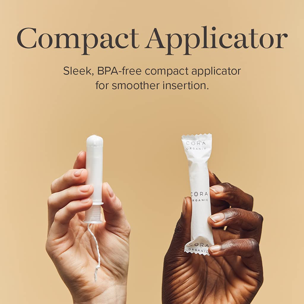 Cora Organic Applicator Tampons | Light Absorbency | 100% Cotton Core, Unscented, BPA-Free Compact Cora buy supplements canada