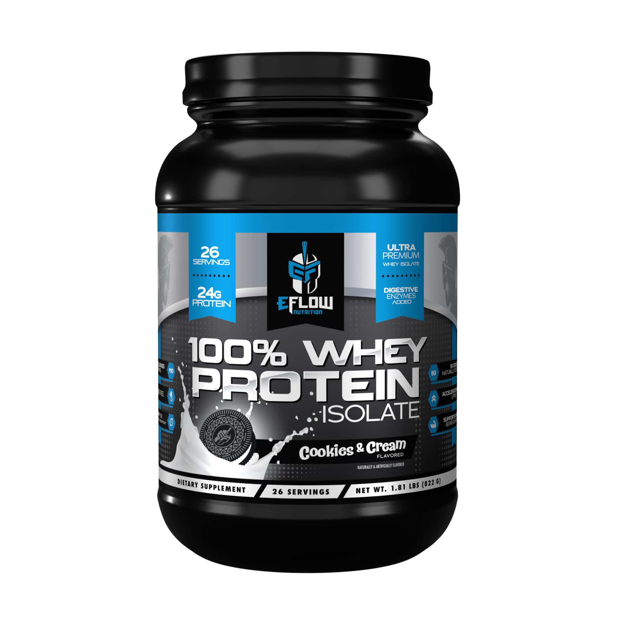 eFlow Nutrition 100% Whey Protein Isolate - Lactose-Free Digestive Enzymes Added eFlow Nutrition buy supplements canada