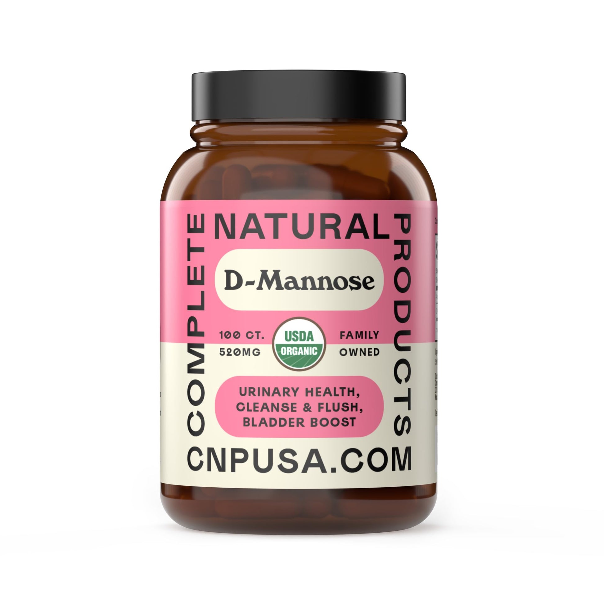 D Mannose 520mg Capsules - Organic D Mannose Supplement for UTI Support, Urinary Tract Bladder Health Pills, Plant Based Formula, Vegan Non GMO, No Fillers, 100 Capsule Count Made USA Certified Kosher Complete Natural Products buy supplements canada