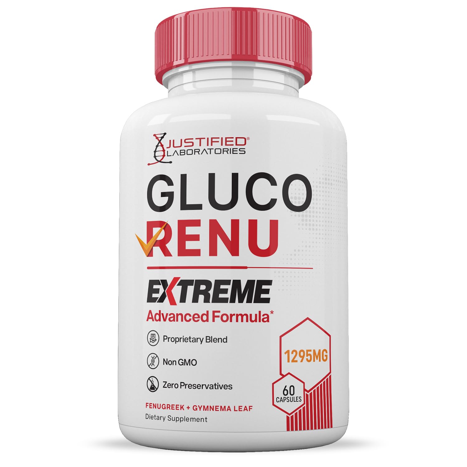 Gluco Renu Extreme 1295MG Glyco Support Pills Advacned Formula Gluo Renew Glycogen Support Formulated with Turmeric Berberine Resveratrol Garlic Bitter Melon Milk Thistle 60 Capsules Justified Laboratories buy supplements canada