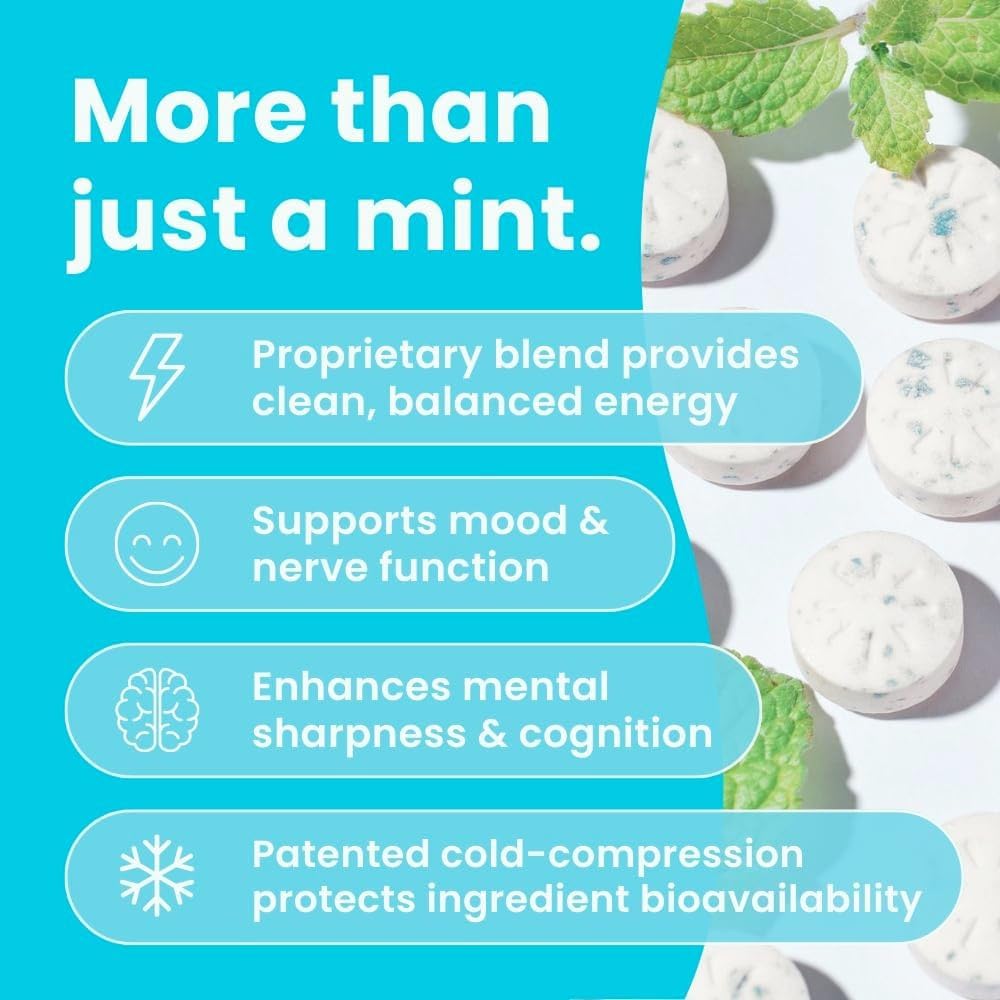 Neuro Energy & Focus Mints - Sugar Free Breath Mints with 40mg Natural Caffeine, B Vitamins & L-Theanine - Vegan Brain Supplement for Exercise, Study & Daily Focus - Peppermint, 90 ct Neuro buy supplements canada