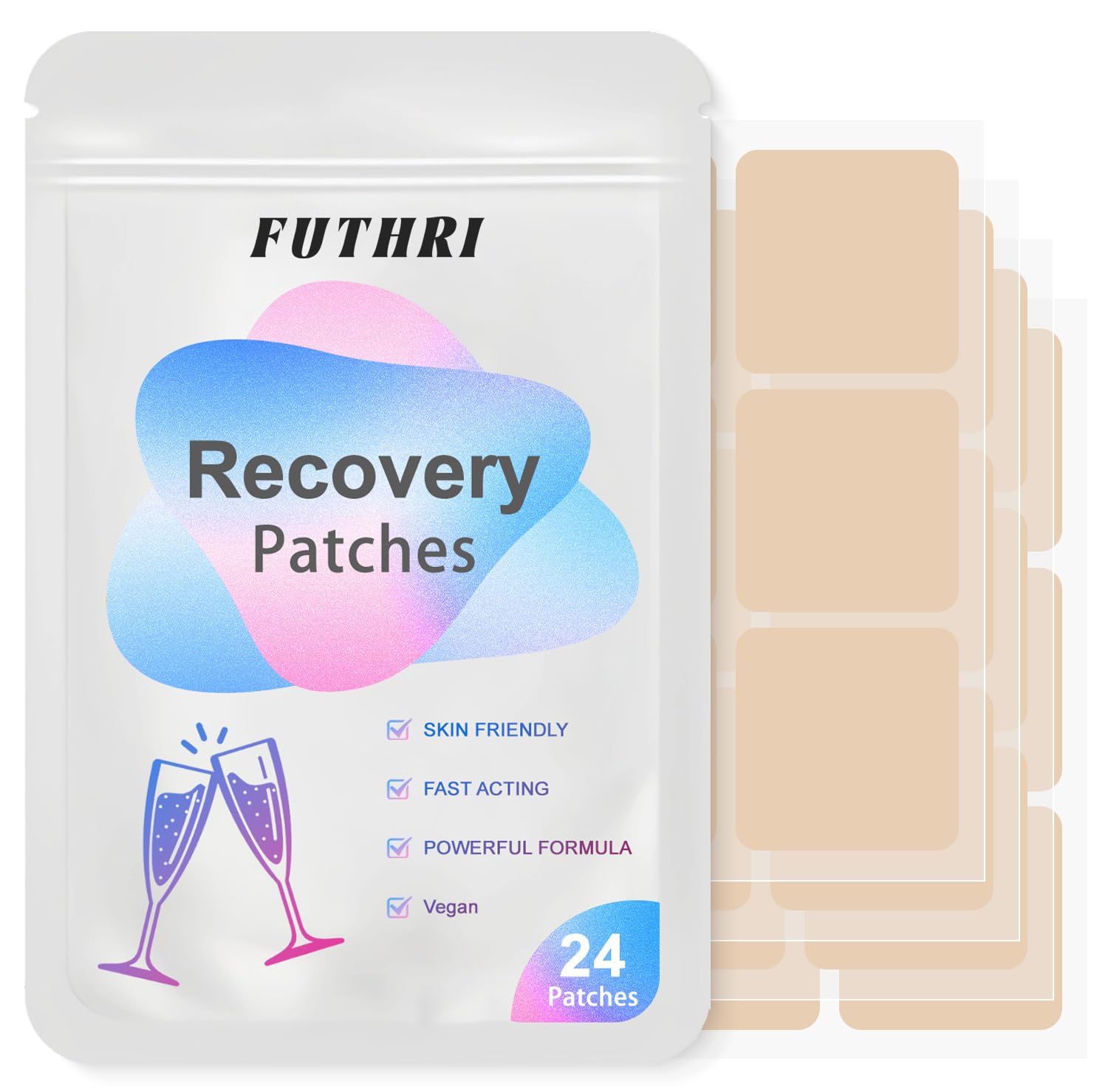 FUTHRI Recovery Patch 24 Pack: Wake Up Refreshed with Natural Ingredients - Waterproof & Skin-Friendly - Pre-Drink Patch for Festivals & Nights Out FUTHRI buy supplements canada