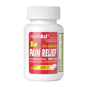 HealthA2Z® Pain Relief Extended Release | Acetaminophen 650mg | 8 Hours | Arthiritis Pain | Pain Reliever - Fever Reducer | Contains no Aspirin (100 Count) HealthA2Z buy supplements canada