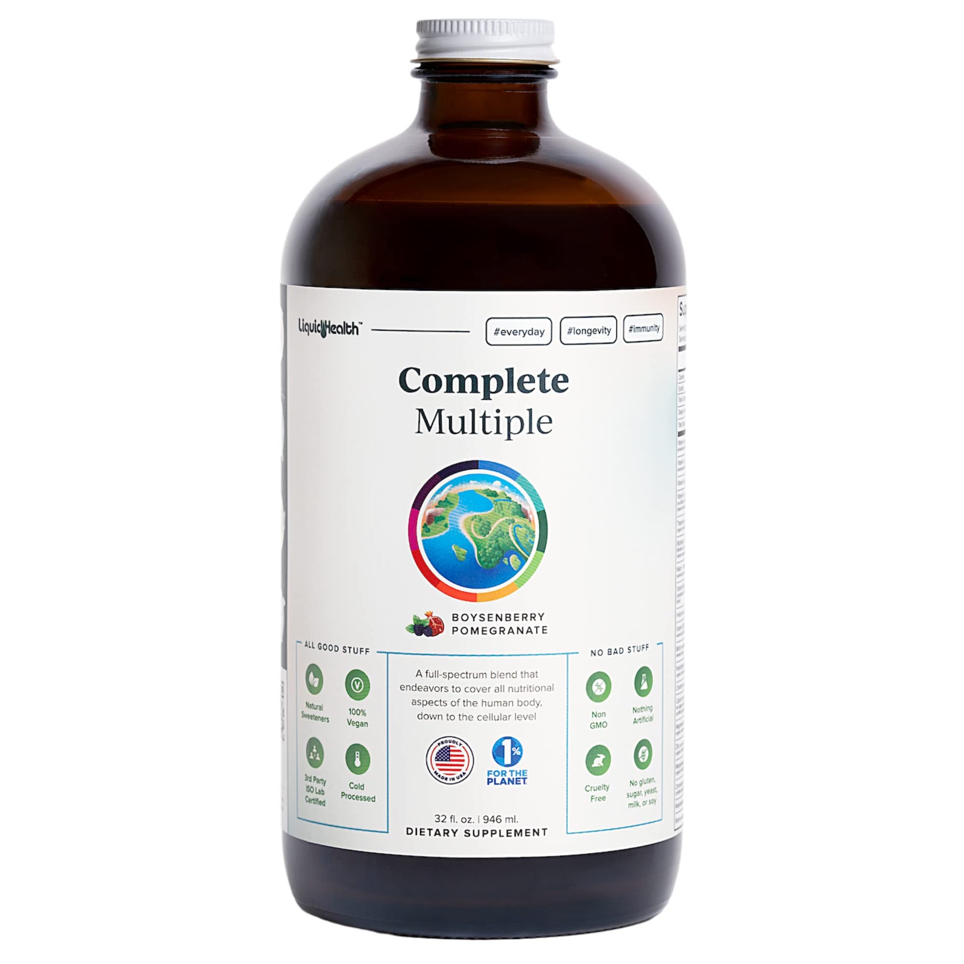 LIQUIDHEALTH Complete Multiple Adult Liquid Multivitamin - Essential Vitamins, Minerals & Nutrients, Immune Support, Gut Health, Energy, Detox - Made in USA, Vegan, Non-GMO, Sugar-Free (32 oz) LIQUIDHEALTH buy supplements canada