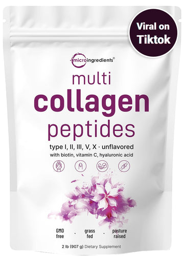 Micro Ingredients Multi Collagen Protein Powder, 2 Pounds – Type I,II,III,V,X with Biotin Micro Ingredients buy supplements canada