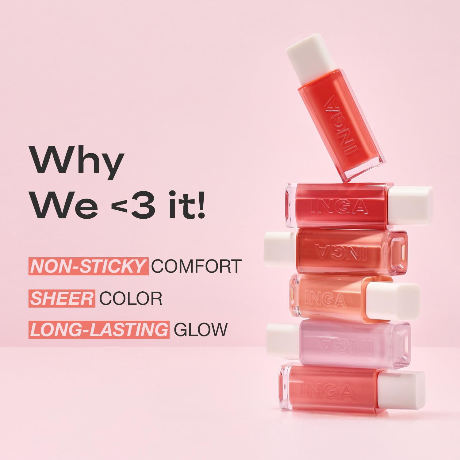 INGA Water Glow Lip Tint | Hydrating, Glossy Korean Lip Tint with Sheer Color & Glass-Like Shine | Long-Lasting, Non-Sticky Korean Lip Stain (RICH SALMON) INGA buy supplements canada