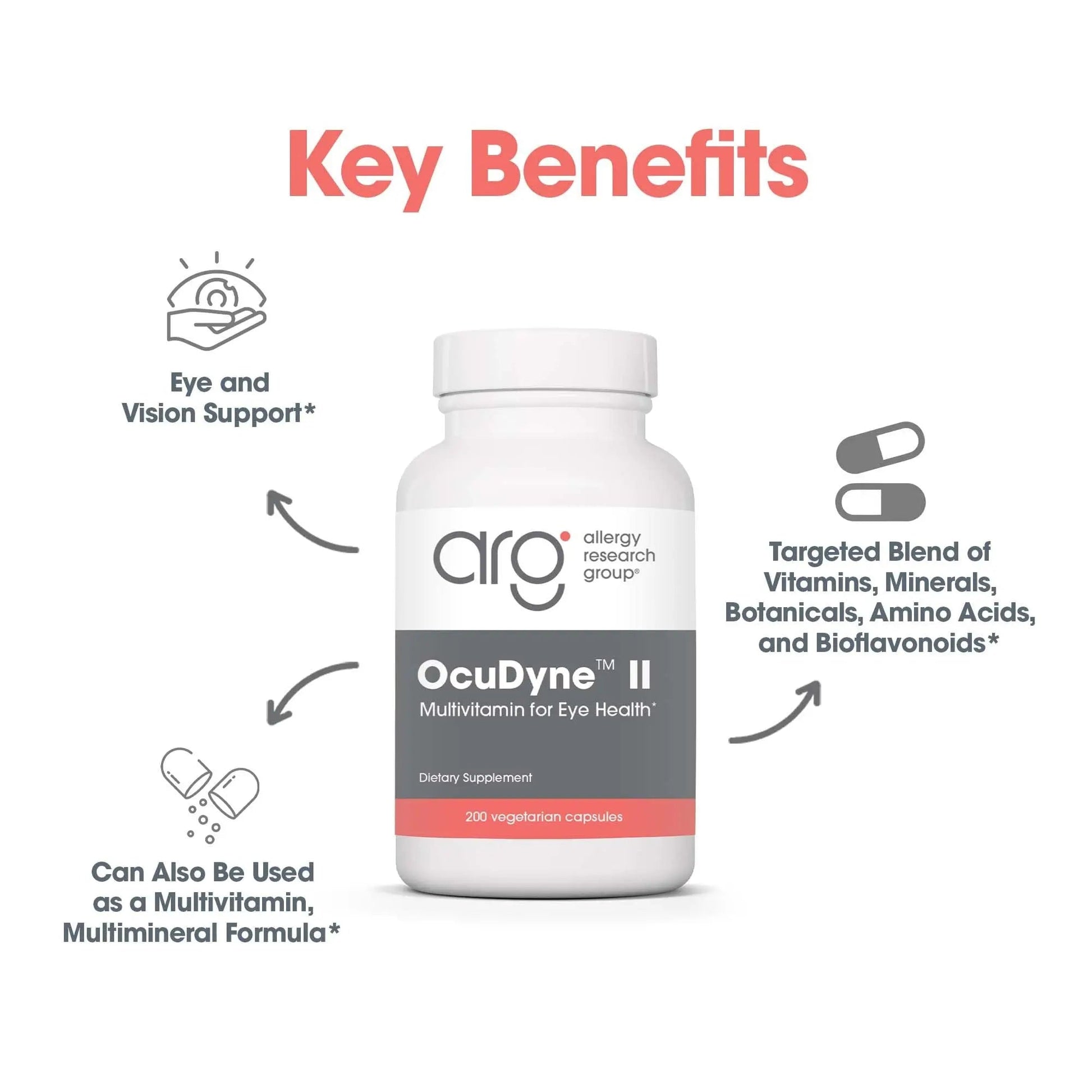 Allergy Research Group OcuDyne II Supplement - Eye Support Vitamins for Vision, Eye Health for Adults, Vision Support, Multivitamin Formula Allergy Research Group buy supplements canada