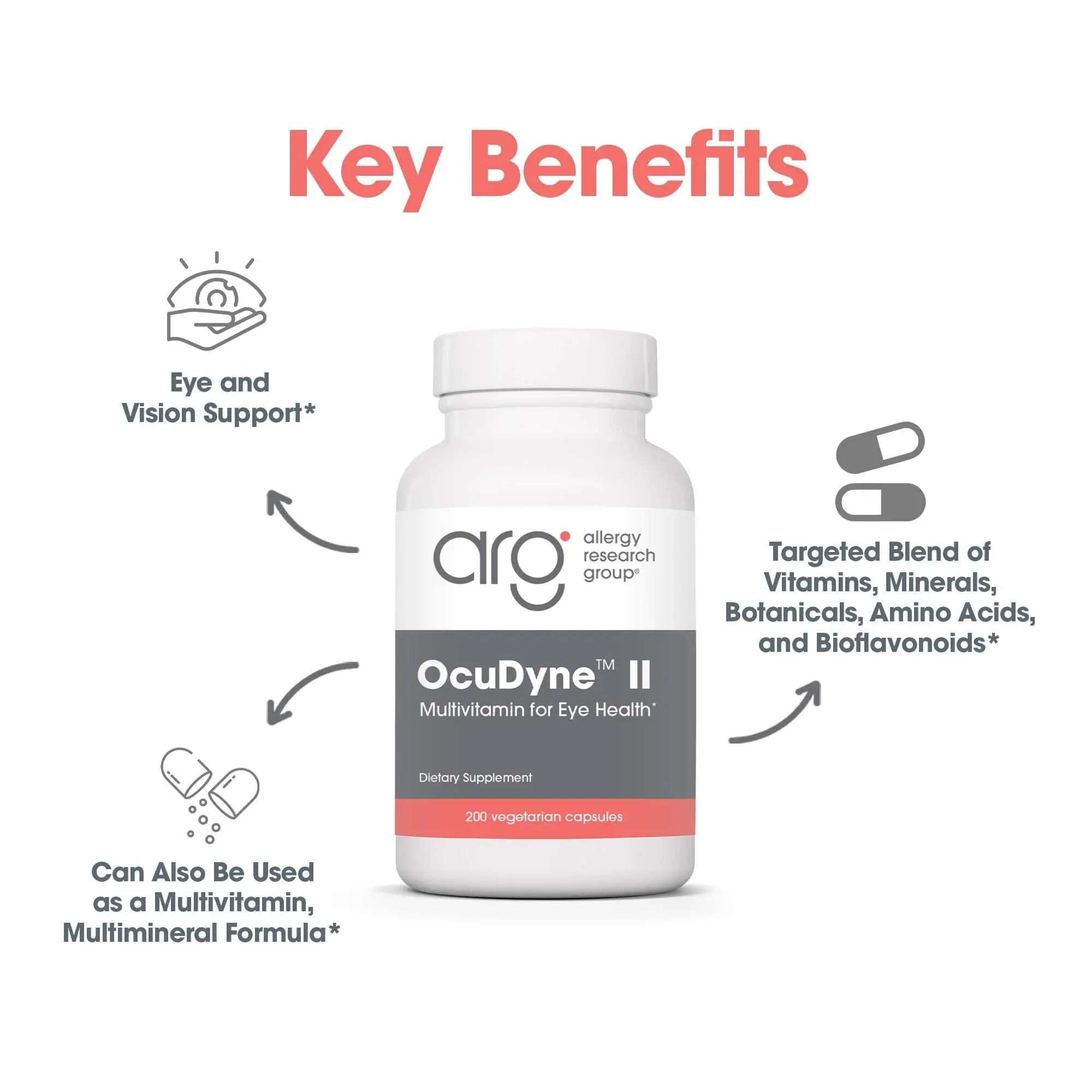 Allergy Research Group OcuDyne II Supplement - Eye Support Vitamins for Vision, Eye Health for Adults, Vision Support, Multivitamin Formula Allergy Research Group buy supplements canada