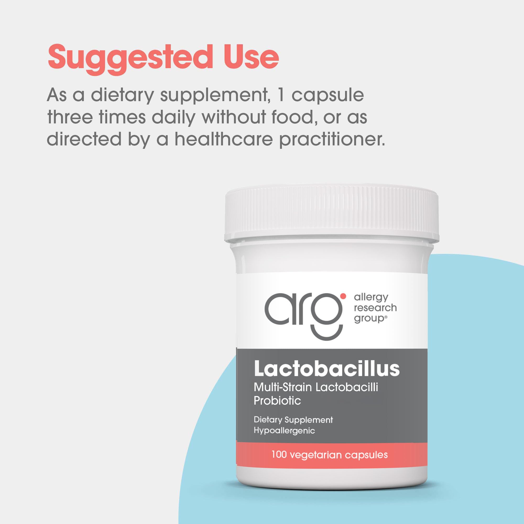 Allergy Research Group Lactobacillus Supplement - Probiotics for Men & Women, Digestive Health, Gut Health, Vegetarian Capsules - 100 Count Allergy Research Group buy supplements canada