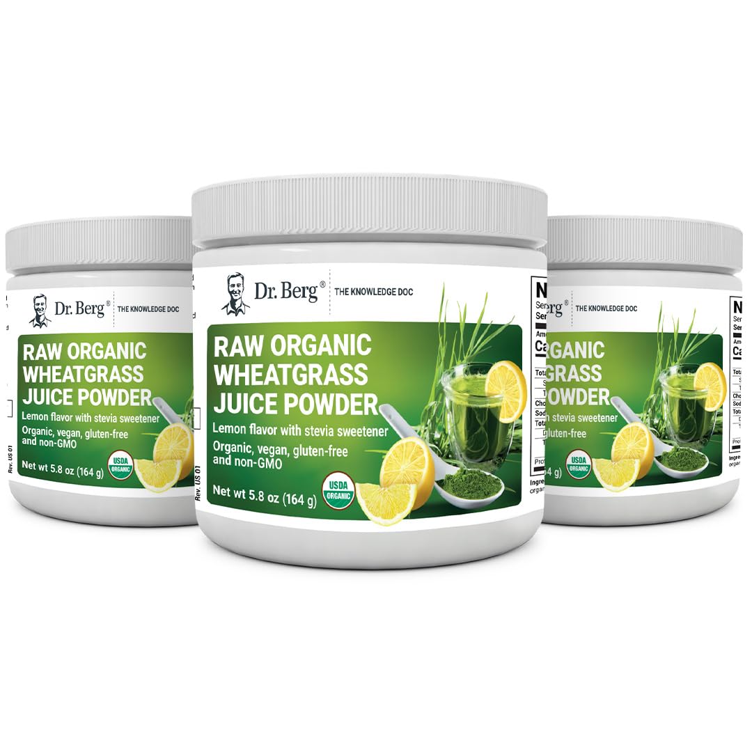 Dr. Berg's Raw Wheatgrass Juice Powder (60 Servings) - USDA Certified Organic Dr. Berg Nutritionals buy supplements canada