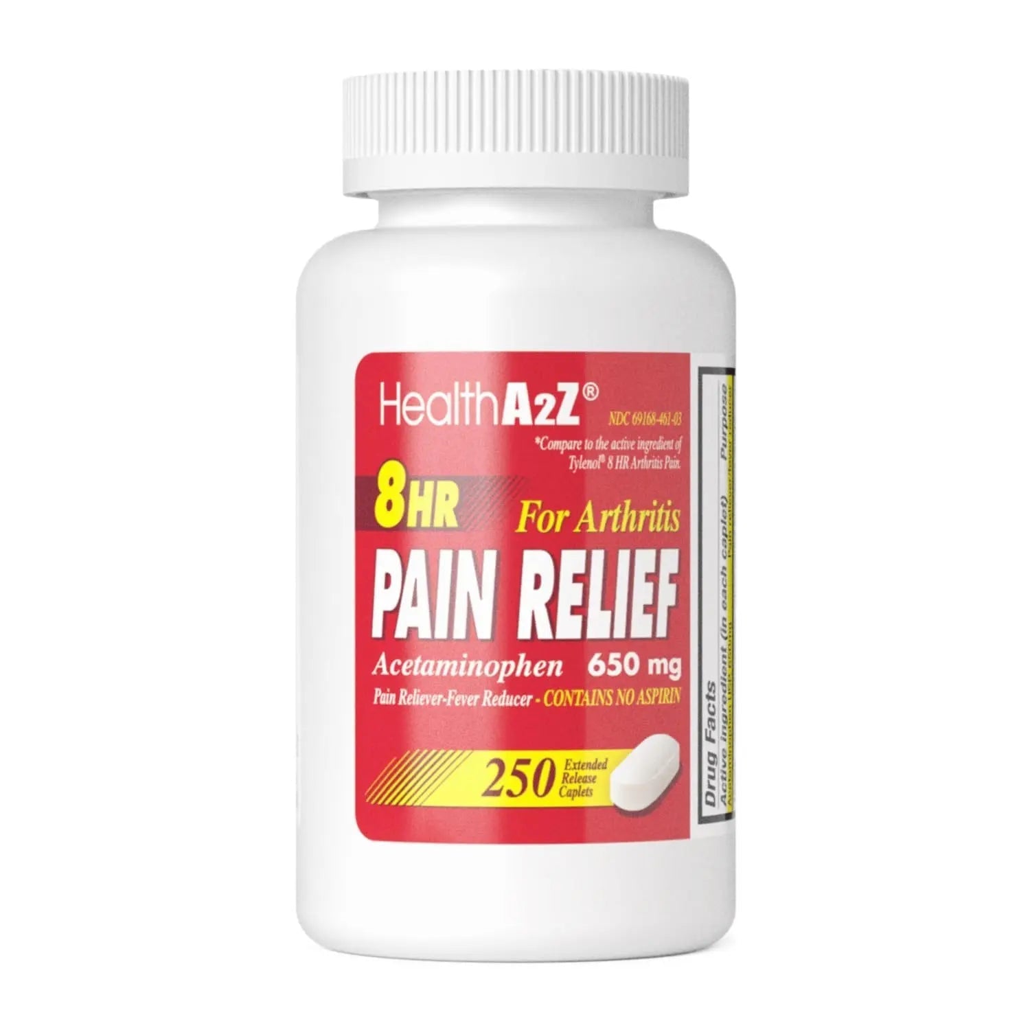 HealthA2Z® Pain Relief Extended Release | Acetaminophen 650mg | 8 Hours | Arthiritis Pain | Pain Reliever - Fever Reducer | Contains no Aspirin | (250 Caplets) HealthA2Z buy supplements canada