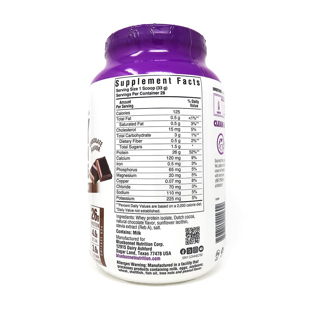 BlueBonnet 100% Natural Whey Protein Isolate Powder, Chocolate, 2 Pound Bluebonnet buy supplements canada