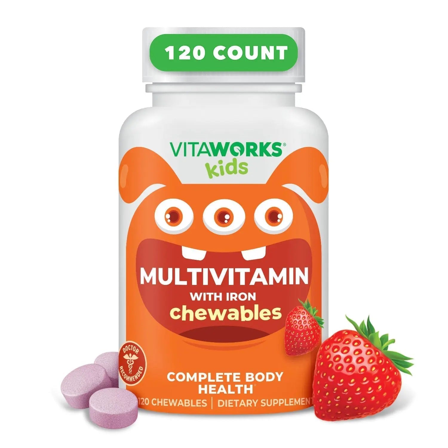 VitaWorks Kids Multivitamin with Iron & Minerals Chewable Tablets - Mixed Fruit Flavor - Vegetarian, GMO-Free, Nut Free VitaWorks buy supplements canada