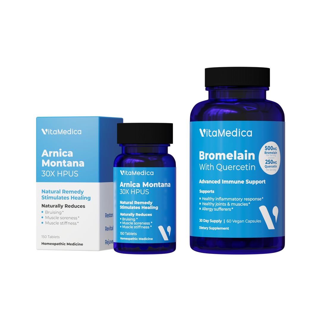 VitaMedica | Arnica Montana 30X and Bromelain with Quercetin Bundle | Arnica Montana | Bromelain | Quercetin | Recovery Bundle | Plant Based | Made in USA VitaMedica buy supplements canada