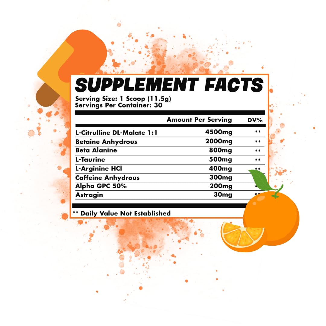 Orange Dreamsicle Pre Workout | The Best Tasting Pre Workout | Intense Increased Endurance Beta Bears buy supplements canada