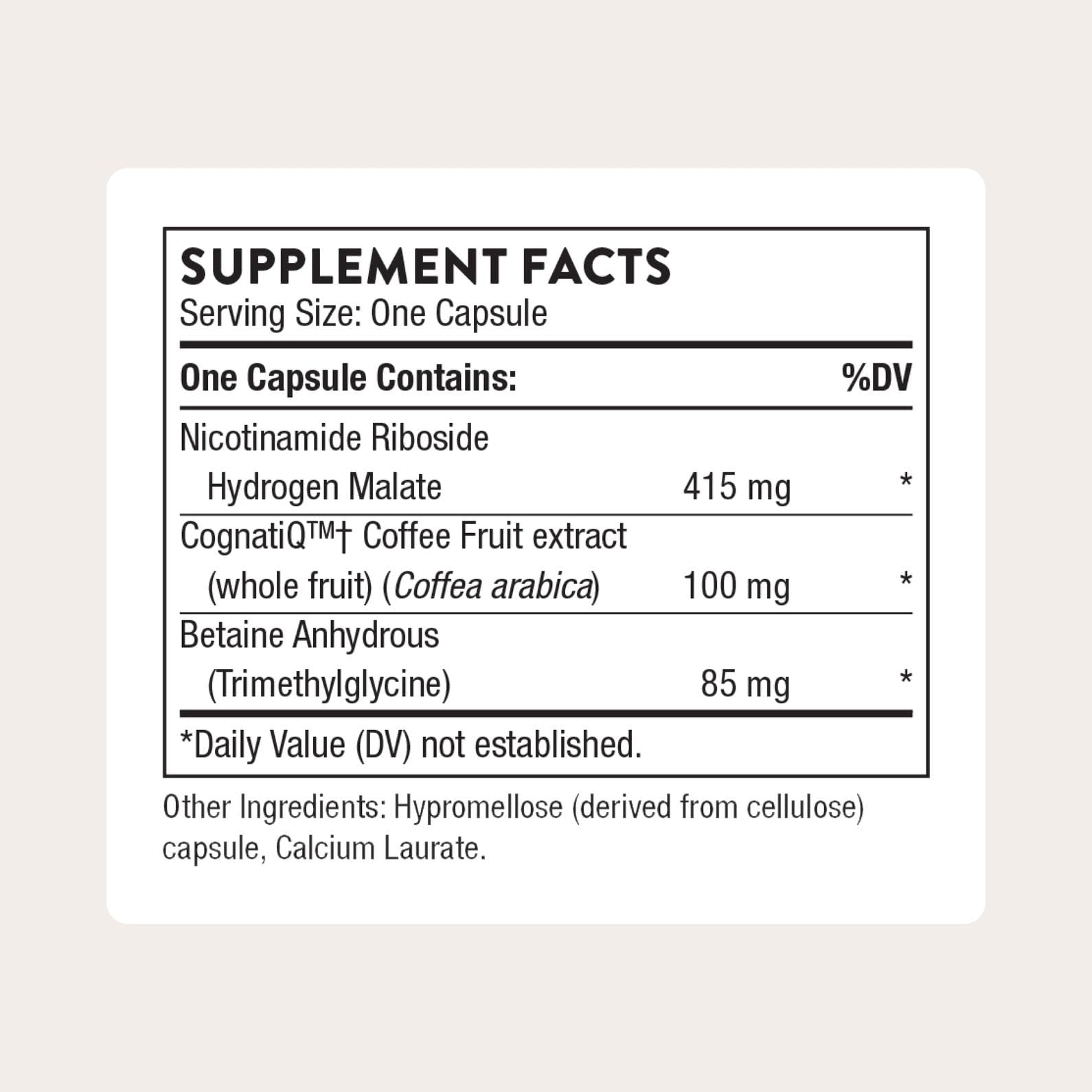 THORNE - Brain Factors - Brain Health Supplement with Nicotinamide Riboside, Coffee Fruit Extract & Betaine Anhydrous - Supports Learning, Memory & Cognition* - 30 Servings THORNE buy supplements canada