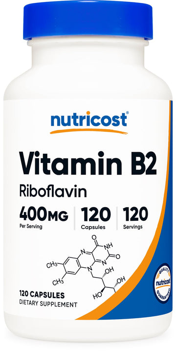 Nutricost Vitamin B2 (Riboflavin) 400mg, 120 Capsules - Gluten Free, Non-GMO Nutricost buy supplements canada