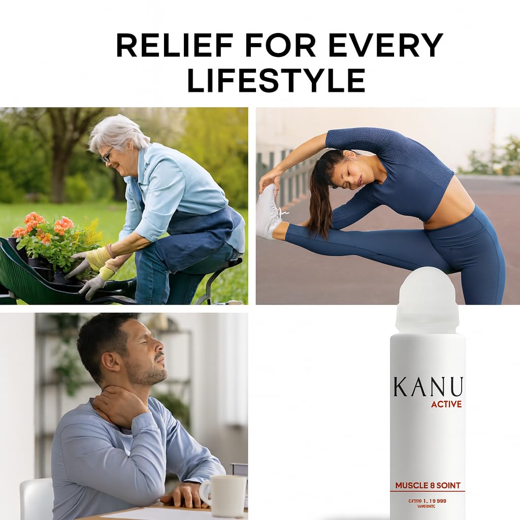 Muscle & Joint Relief Roll-On Cooling Serum- 3.3 oz- Fast Absorbing Pain Relief for Sore Muscles and Joints- Workout Recovery and Joint Support for Athletes and Active Lifestyles KANU buy supplements canada