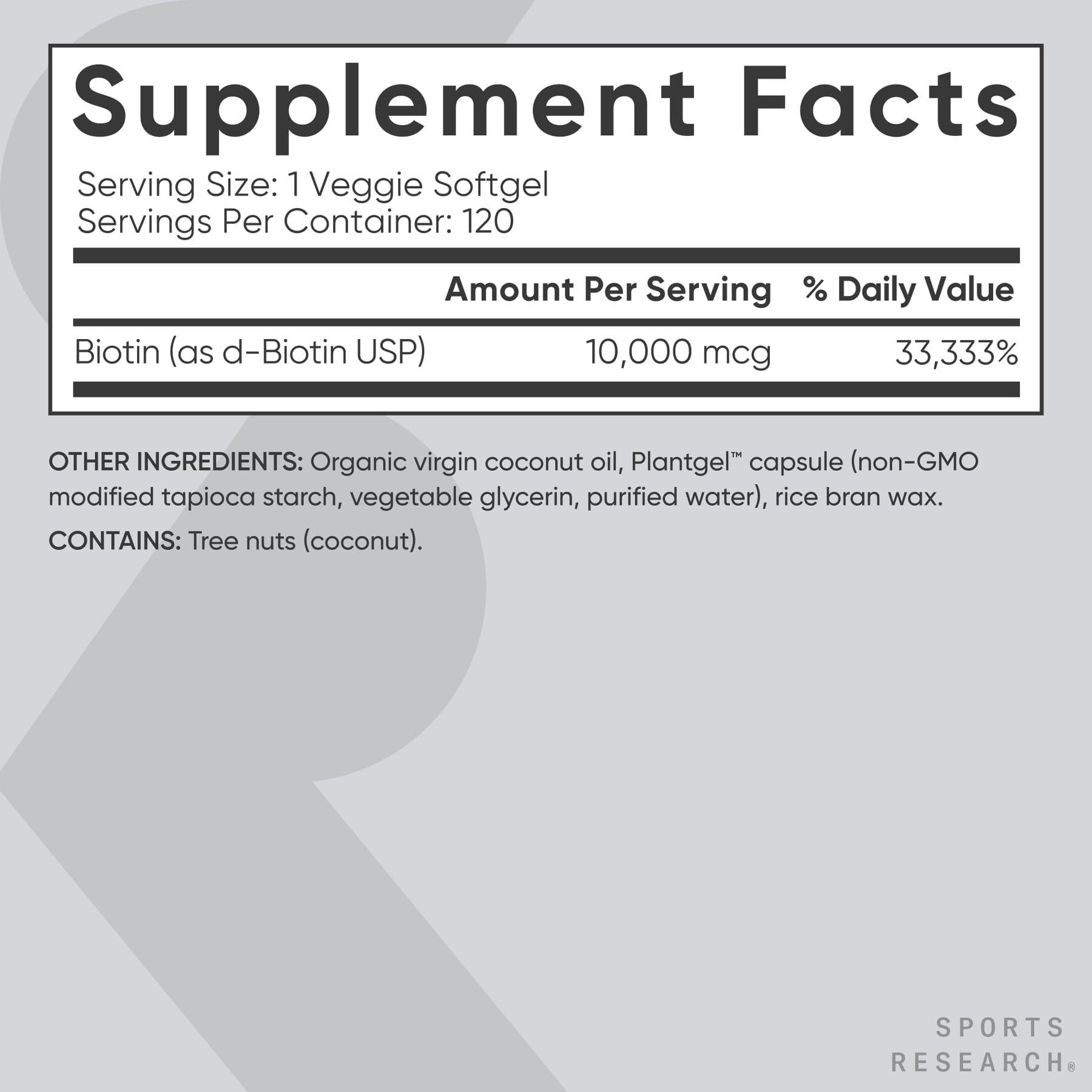 Sports Research® Biotin 10,000mcg with Organic Coconut Oil - Biotin (Vitamin B7) for Healthy Skin and Hair Support* - for Women and Men - Vegan, Non-GMO Sports Research buy supplements canada