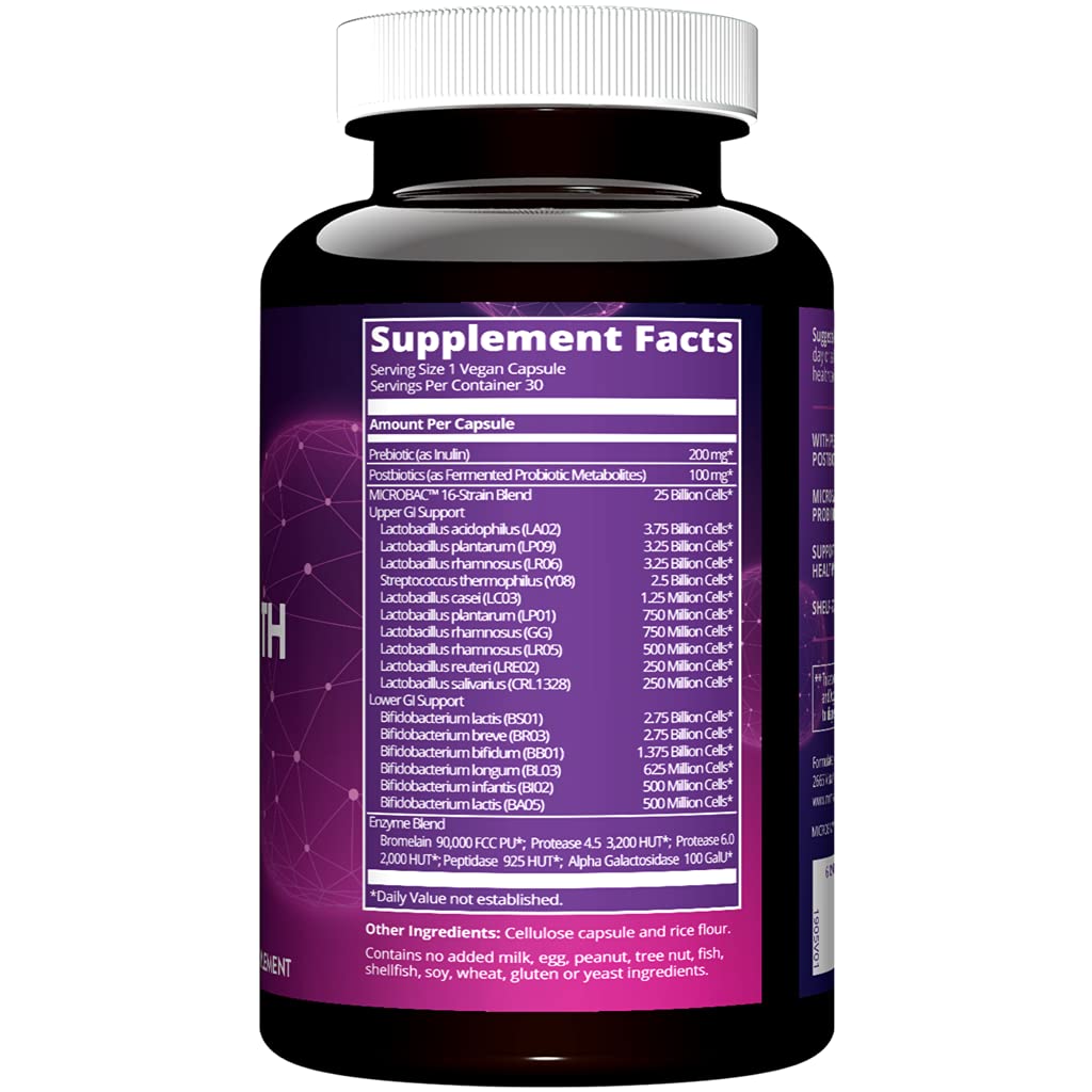 MRM Nutrition Extra Strength Probiotics - Supports Intestinal, GI, & Immune Health for Women & Men, Prebiotic, Probiotic, & Postbiotic Supplement, 25 Billion Cells & 16 Strains, Vegan - 30 Servings MRM buy supplements canada