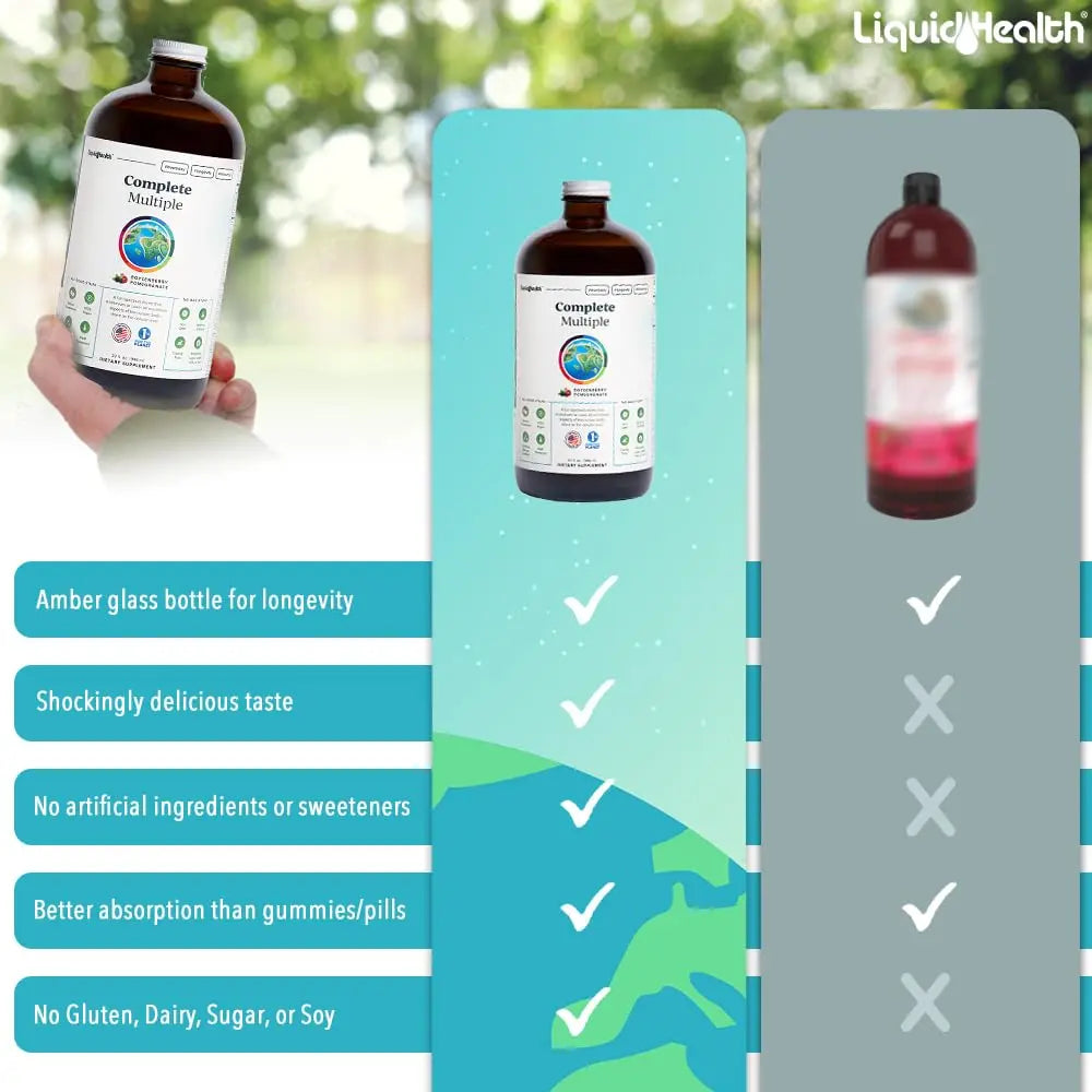 LIQUIDHEALTH Complete Multiple Adult Liquid Multivitamin - Essential Vitamins, Minerals & Nutrients, Immune Support, Gut Health, Energy, Detox LIQUIDHEALTH buy supplements canada
