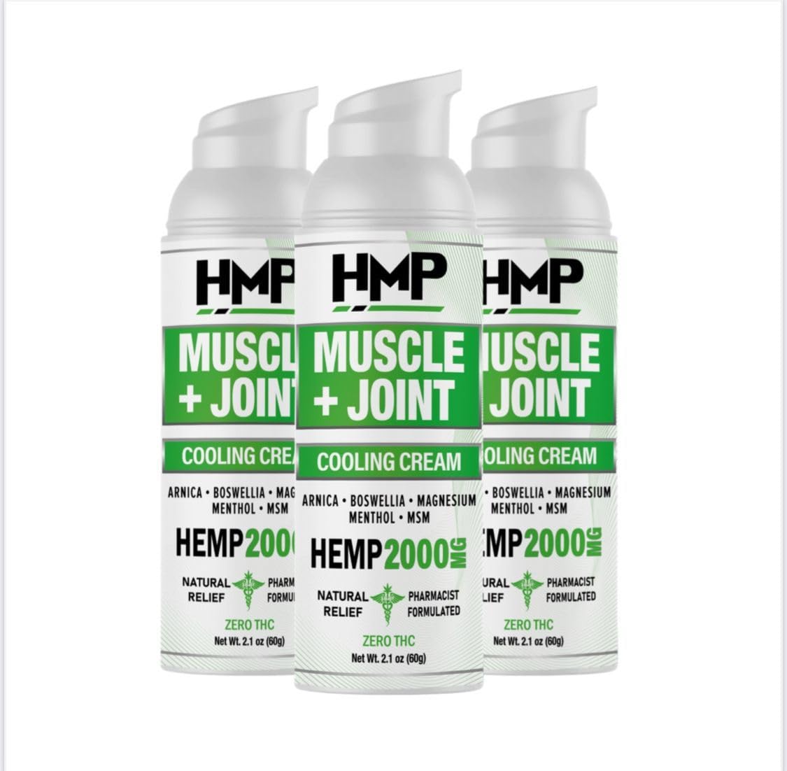 HMP BRANDS Hemp Cream Muscle & Joint Support 2000MG Hemp Discomfort Relief Formula w Menthol Ideal for Knee Muscle Joint Back Shoulder Elbow Maximum Joint Support, Natural Formula Made in USA (3 Pack) HMP BRANDS buy supplements canada
