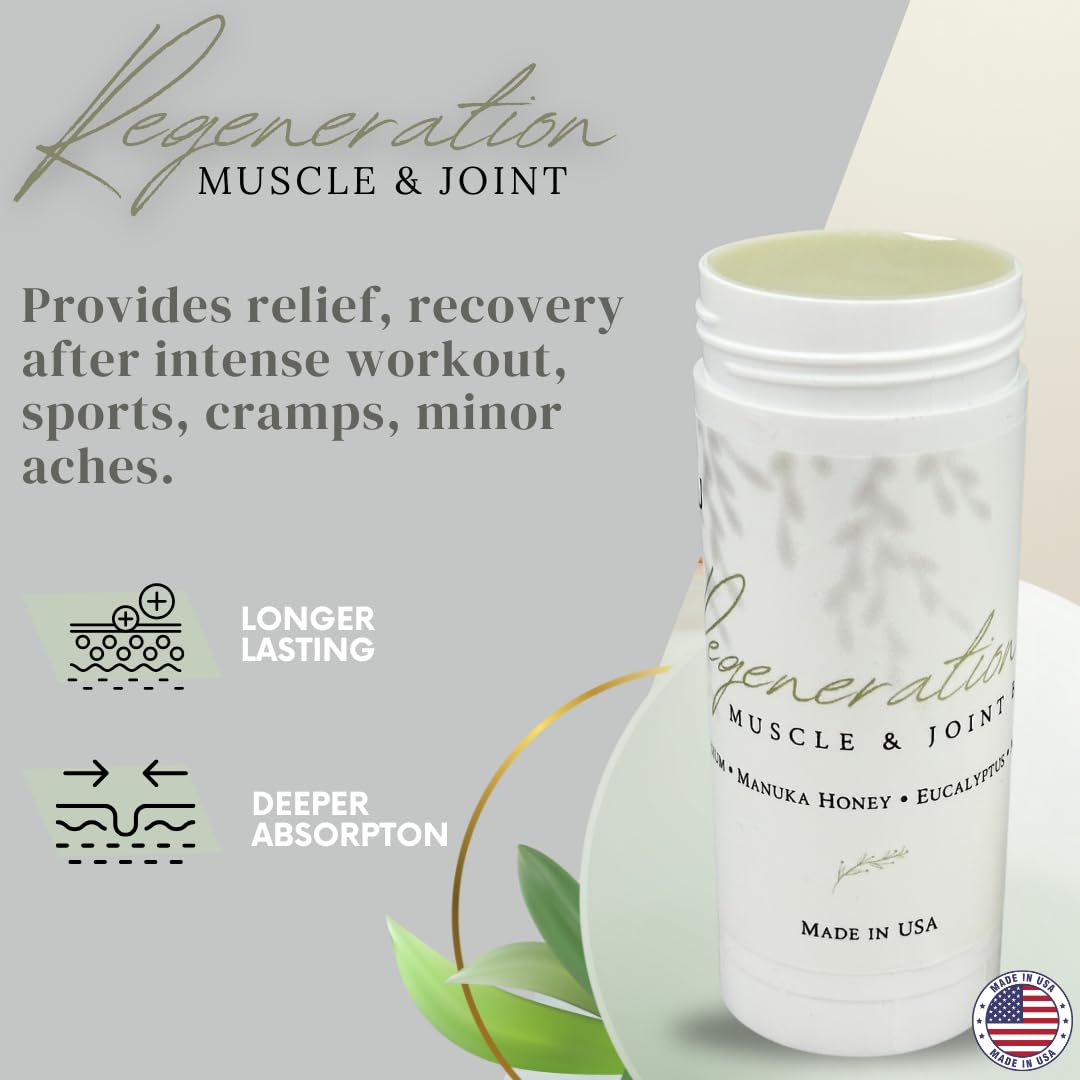 KANU Regeneration Muscle and Joint Soothing Balm Proprietary Blend of Magnesium, Manuka Honey, Eucalyptus & Menthol - Maximum Strength Formula for Aches- All Natural Ingredients-Made in The USA KANU buy supplements canada