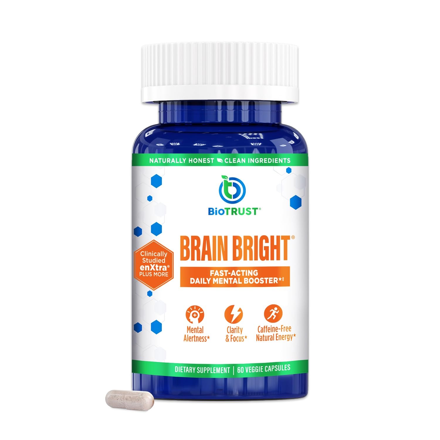 BioTrust Brain Bright – Daily Nootropic Boost for Focus, Concentration, Mental Clarity – Caffeine Free Nootropics Brain Support Supplement – Thai Ginger, Ginkgo, Folate, L-Theanine – 30 Servings BioTrust buy supplements canada