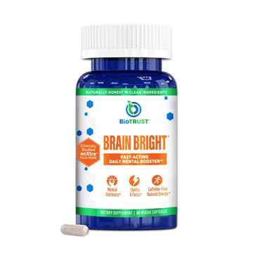 BioTrust Brain Bright – Daily Nootropic Boost for Focus, Concentration, Mental Clarity – Caffeine Free Nootropics Brain Support Supplement – Thai Ginger, Ginkgo, Folate, L-Theanine – 30 Servings BioTrust buy supplements canada