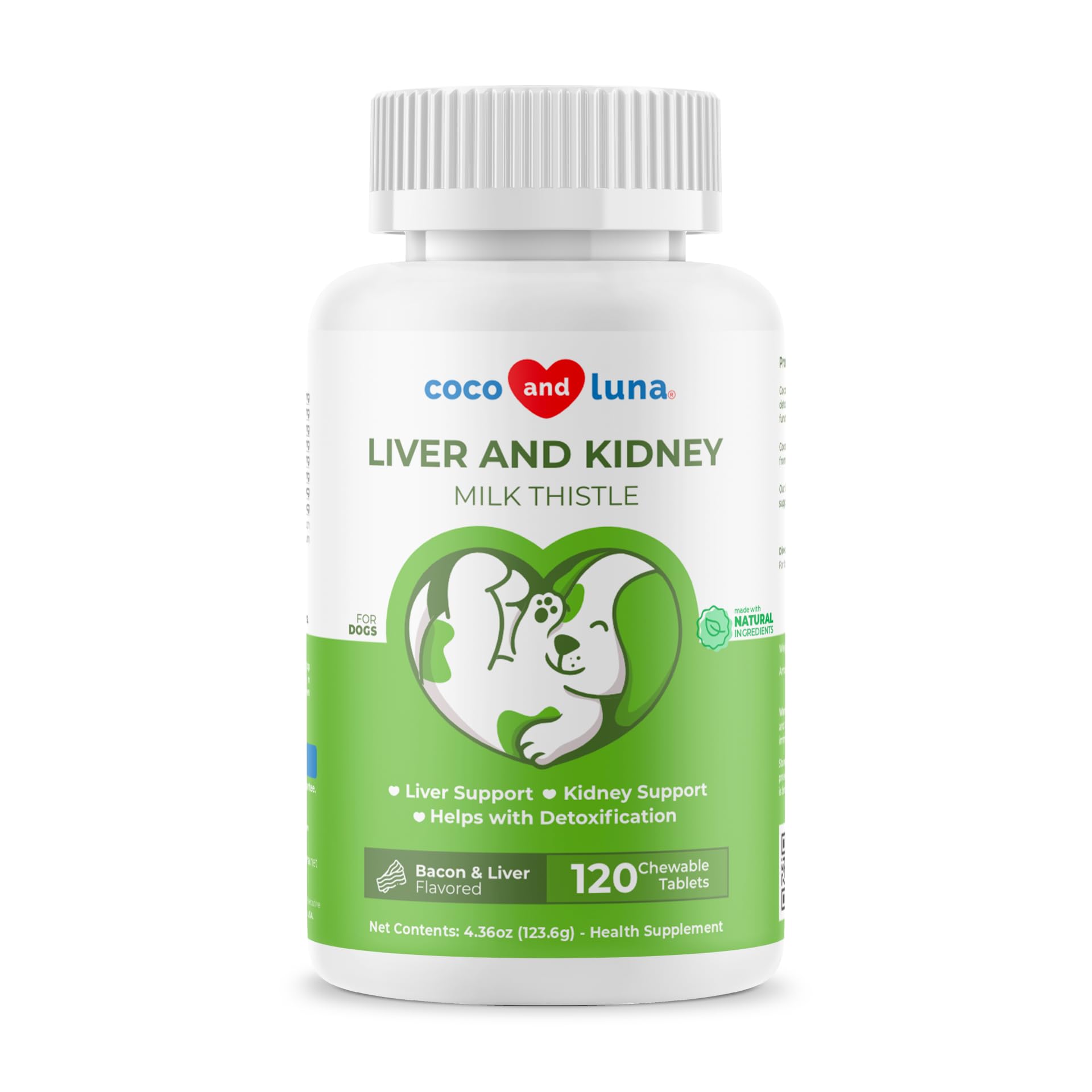 Milk Thistle for Dogs - 120 Chewable Tablets - Silymarin - Liver and Kidney Support with EPA & DHA - Detox - Liver Supplement for Dogs Coco and Luna buy supplements canada