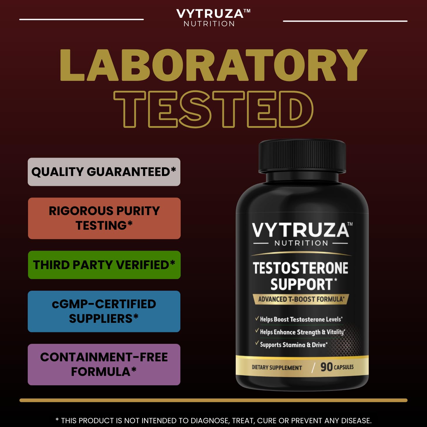 VYTRUZA Nutrition Advanced T-Boost Formula Test Support Capsules, Premium Ingredients, Energy, Strength Support Supplement for Men, 90 Capsules VYTRUZA buy supplements canada