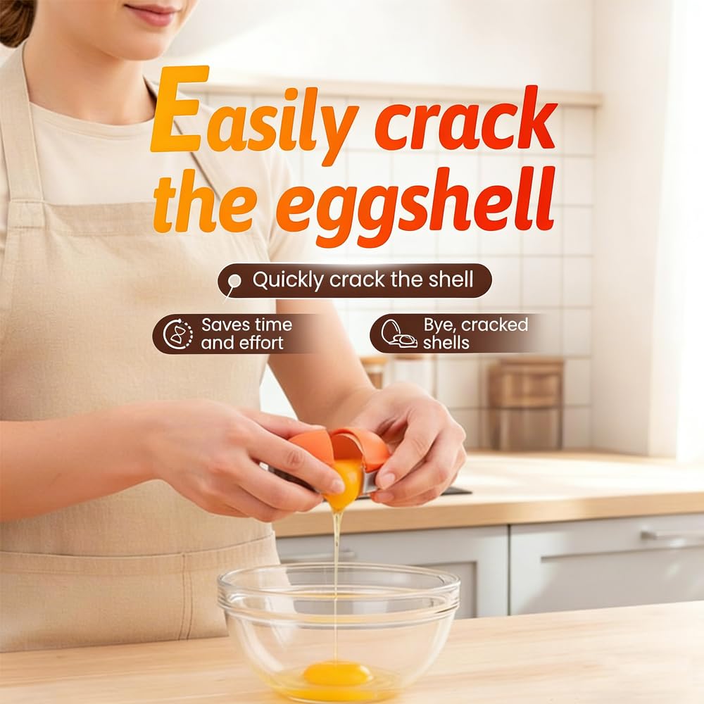 New Egg Shell Opener Egg Cracker Tool Stainless Steel, Multifunctional Egg Shell Opener for Raw Or Hard-Boiled Eggs, Kitchen Gadget for Cooking Baking (Orange Red) CLRZOL buy supplements canada