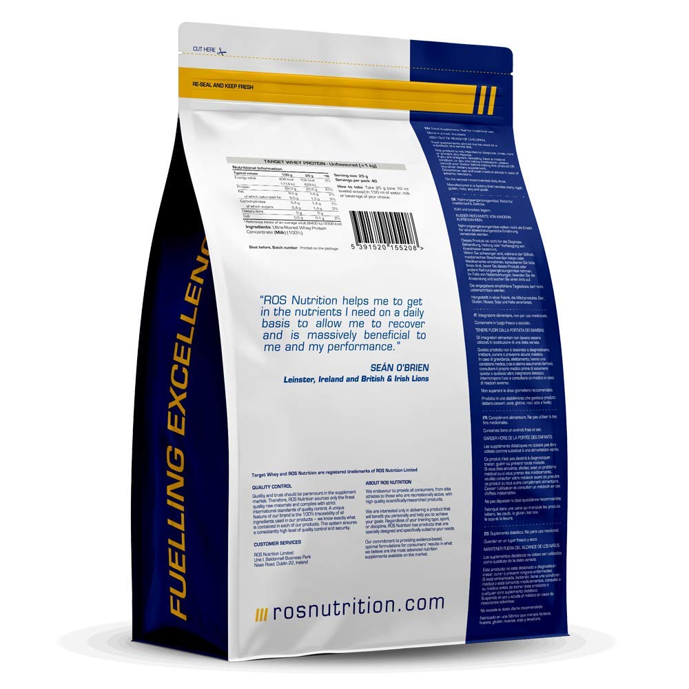 Whey Protein Powder | Unflavoured | Target Whey Protein by ROS Nutrition | 1 Kg | 40 Servings ROS Nutrition buy supplements canada