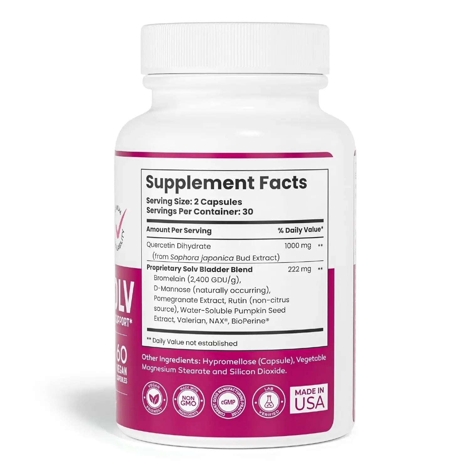SOLV NATURALS CYSTASOLV Bladder & Pelvic Discomfort Formula - Enjoy Less Urgency & Flares* with Daily IC/BPS UTI Support – Premium Bladder & Urinary Support for Women & Men - 60 Vegan Capsules SOLV NATURALS buy supplements canada