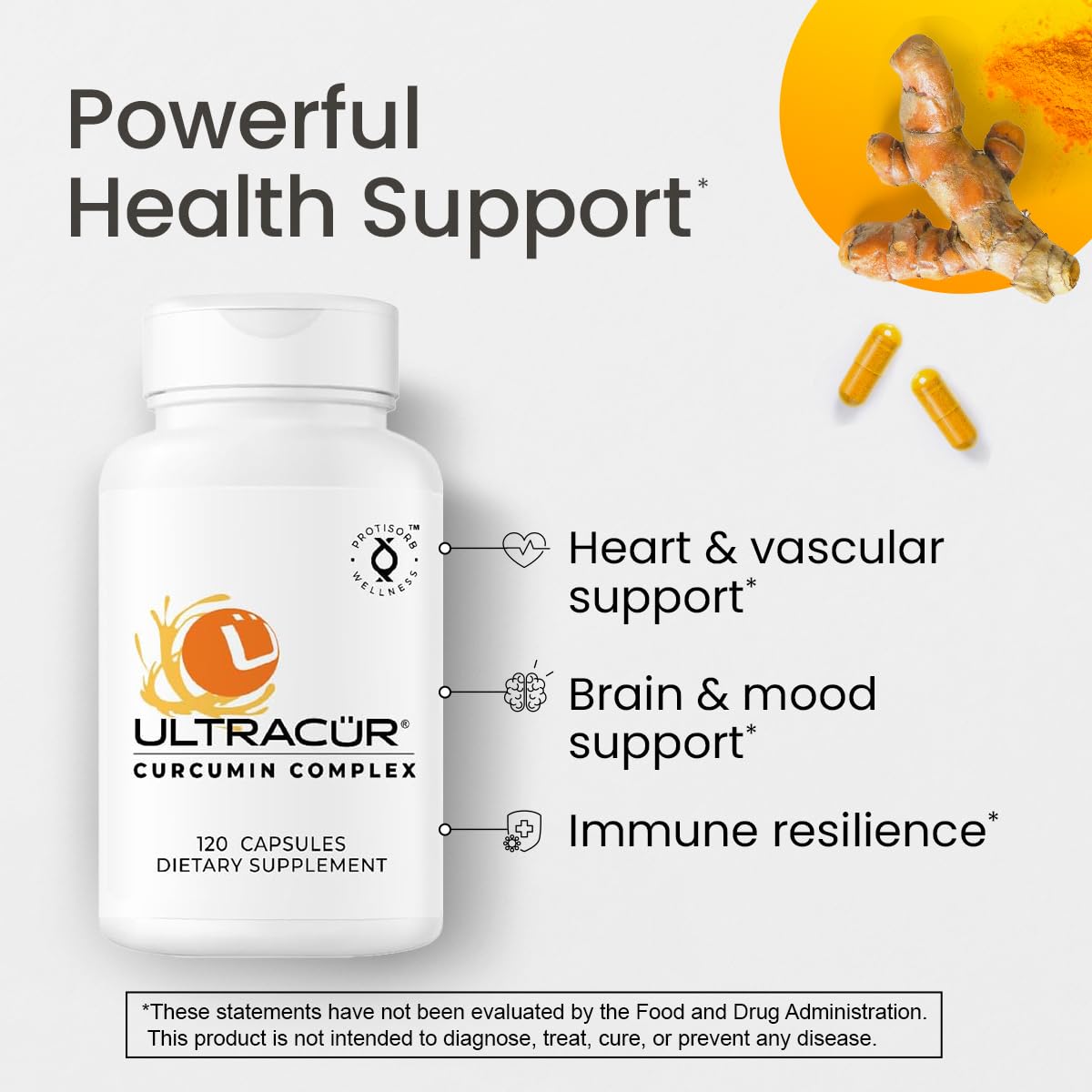 UltraCur Curcumin Complex Supplement - Ultra Bioavailable High Absorption Turmeric Curcumin Supplement for Joint, Muscle & Brain Support - Patented Protisorb for Premium Absorption – 120 Capsules UltraCur buy supplements canada