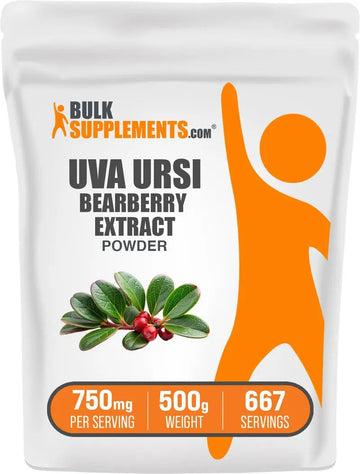 BulkSupplements.com Bearberry Leaf Extract Powder - Uva Ursi Extract, Herbal Supplement - Vegan & Gluten Free, 750mg per Serving, 500g (1.1 lbs) (Pack of 1) BulkSupplements buy supplements canada