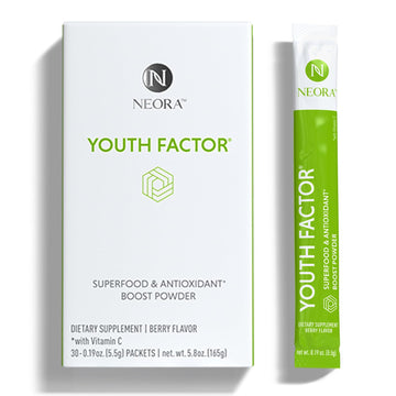 NEORA Youth Factor - Superfood Boost Powder - pH Balance, Hair Skin Nails Support, Fruits & Veggies Equivalent, Nutrient Absorption - 30 Packets NEORA buy supplements canada