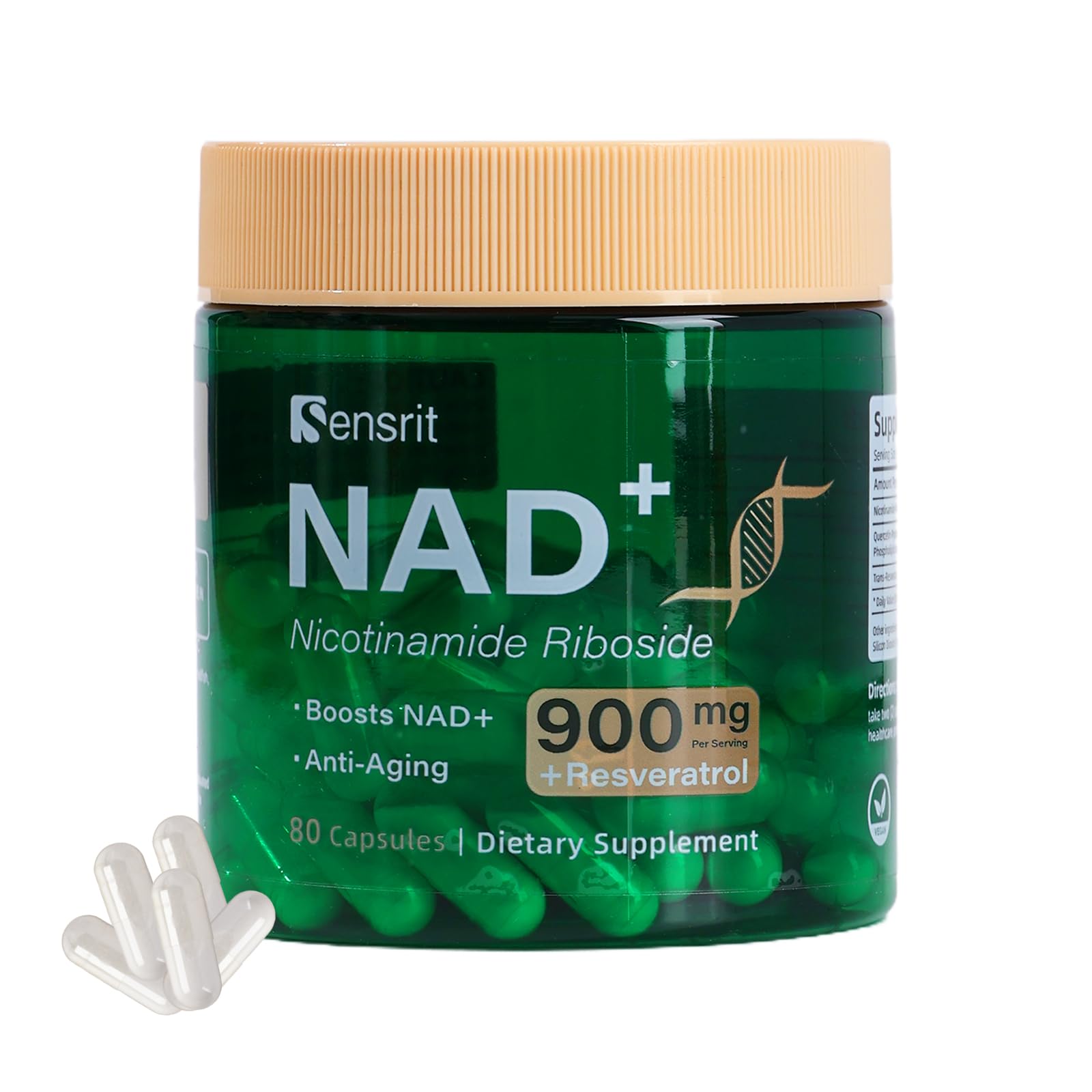 Sensrit NAD+ Supplement with Nicotinamide Riboside & Resveratrol | Cellular Energy & Mental Clarity Support | 40 Servings | Vegan, Non-GMO, Gluten Free Sensrit buy supplements canada