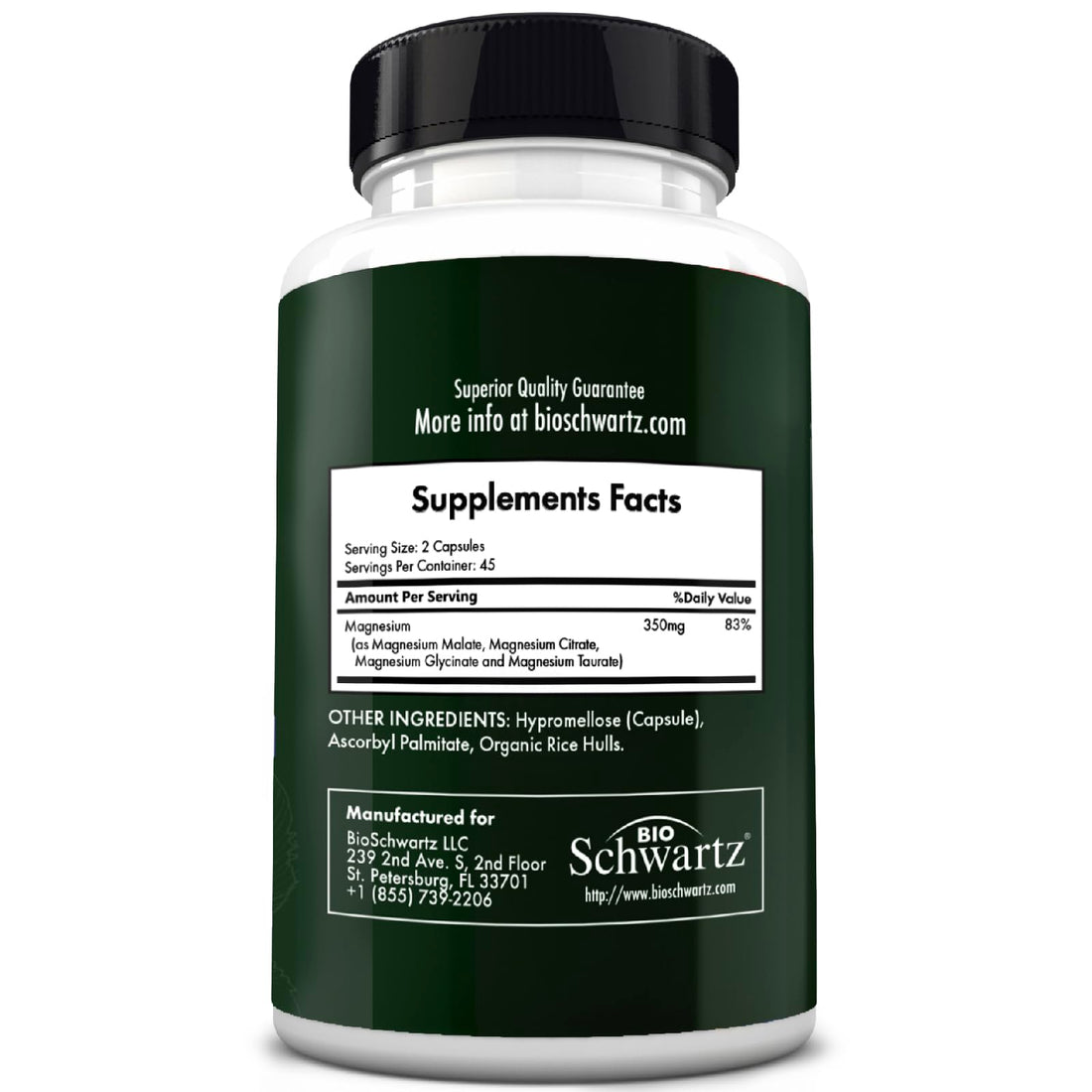 BioSchwartz Magnesium Complex Supplement (90 Capsules) 350mg Magnesium Glycinate Citrate Malate and Taurate Per Serving for Healthy Nerves Muscles Heart Sleep Support (Vegan, Gluten-Free, Non-GMO) BioSchwartz buy supplements canada