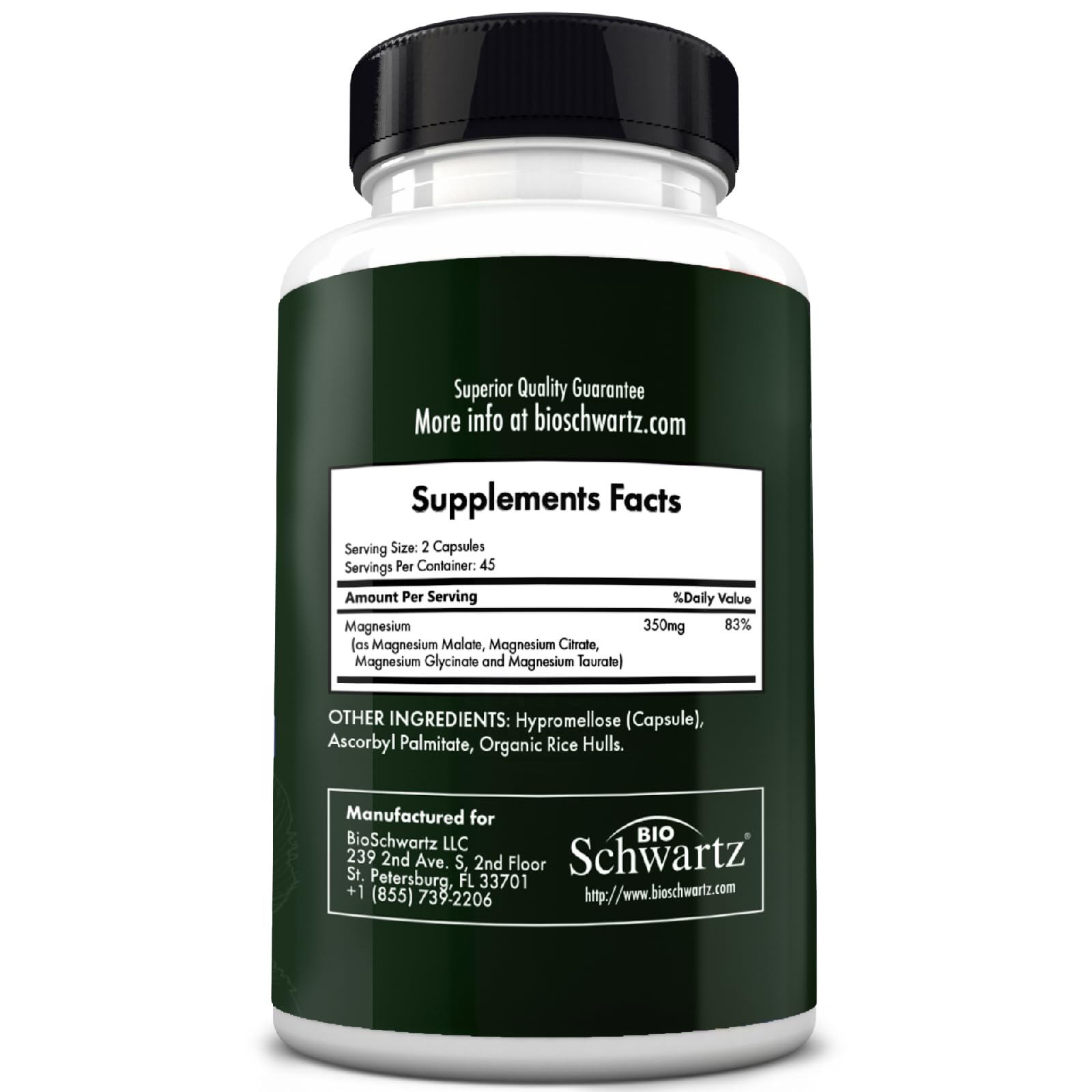 BioSchwartz Magnesium Complex Supplement (90 Capsules) 350mg Magnesium Glycinate Citrate Malate and Taurate Per Serving for Healthy Nerves Muscles Heart Sleep Support (Vegan, Gluten-Free, Non-GMO) BioSchwartz buy supplements canada