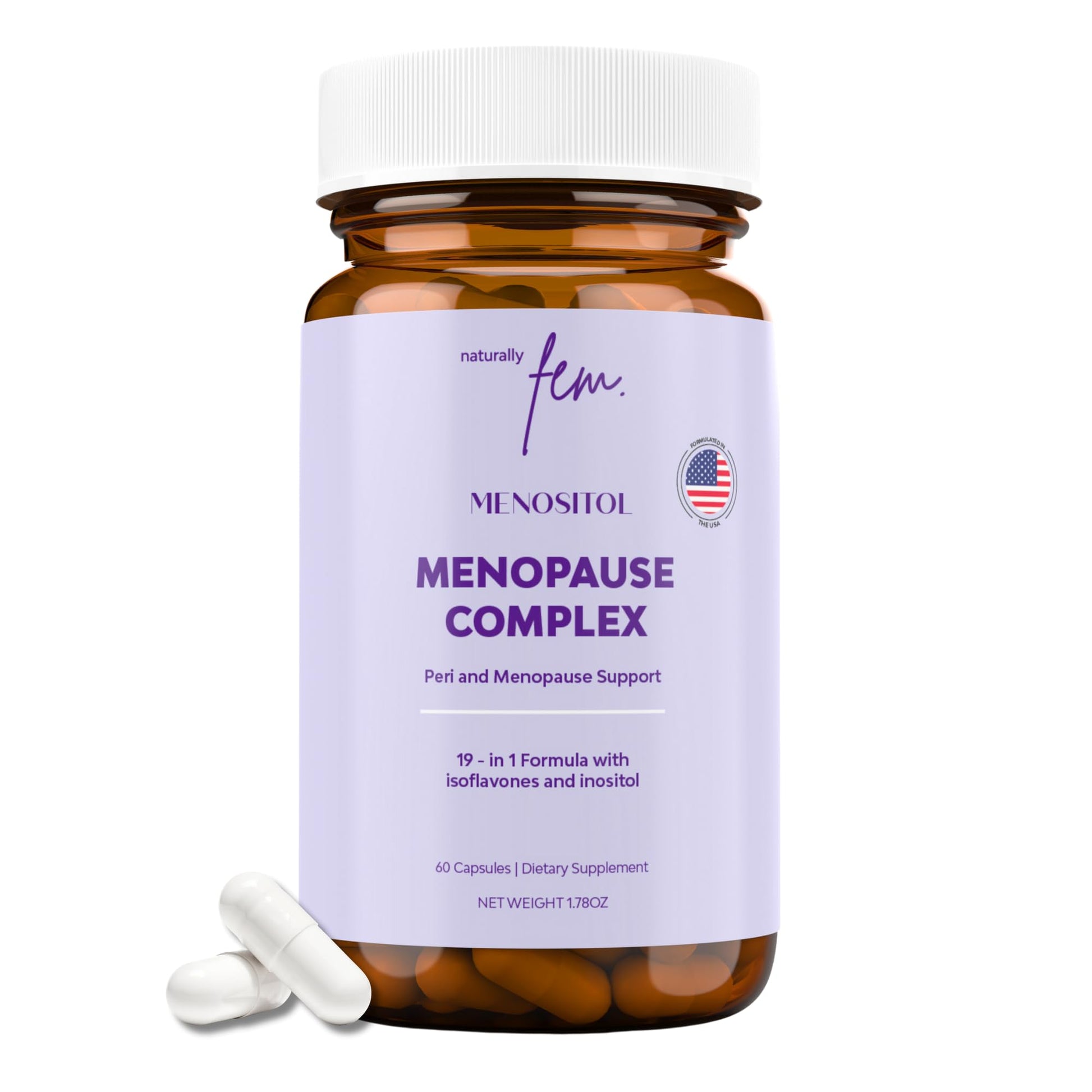 Inositol FEM Menositol 19-in-1 60Caps, Perimenopause & Menopause Supplements for Women Weight Loss with Myo-Inositol, D-chiro and Isoflavones, Control Metabolic Health, 100% Natural, Hormone, SoyFree QSTA buy supplements canada