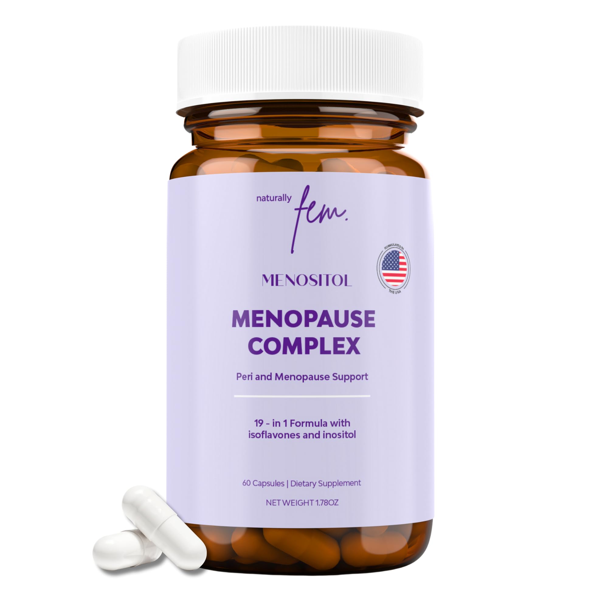 Inositol FEM Menositol 19-in-1 60Caps, Perimenopause & Menopause Supplements for Women Weight Loss with Myo-Inositol, D-chiro and Isoflavones, Control Metabolic Health, 100% Natural, Hormone, SoyFree QSTA buy supplements canada