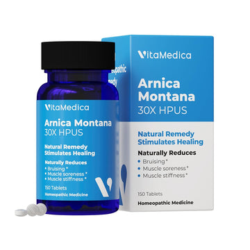 VitaMedica Arnica Montana 30X Rapid Dissolve Arnica Tablets for Natural Pain, Bruising, and Swelling Support - Homeopathic Medicine for Injury and Surgery Recovery - 150 Ct - 50 Servings VitaMedica buy supplements canada