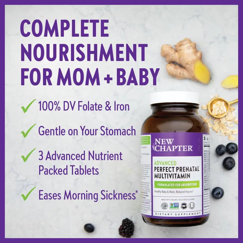 New Chapter Perfect Prenatal Vitamins, Organic Prenatal Vitamins, Non-GMO Ingredients for Healthy Baby & Mom - Folate (Methylfolate), Iron, Vitamin D3 New Chapter buy supplements canada
