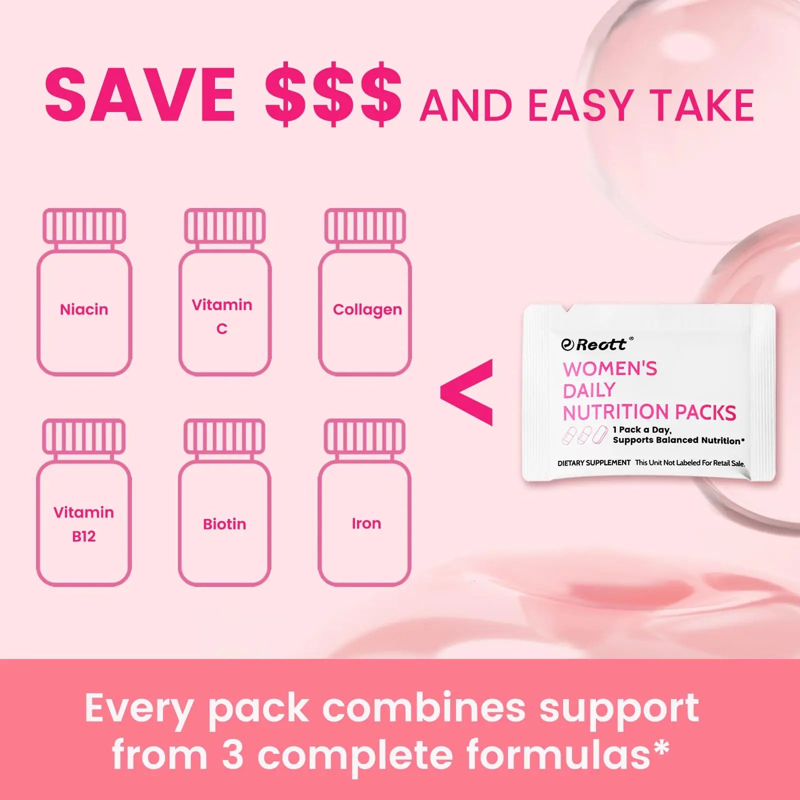 Women's Daily Vitamin Packs with Collagen Peptide, PQQ, 4-IN-1 Multivitamins For Women Health Supports Immune Health, Skin, Brain REOTT buy supplements canada