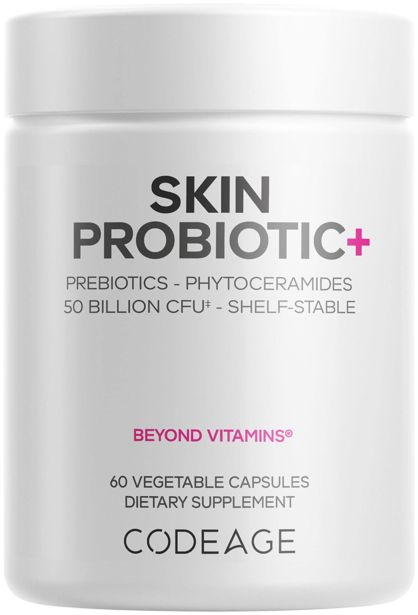 Codeage Skin Probiotics + Prebiotics - Skin Care Routine Supplement - 50 Billion CFU - Ayurvedic Botanical Herbs - Face Probiotics - Shelf Stable Cleanser, Non-GMO, Vegan - 60 Capsules Codeage buy supplements canada